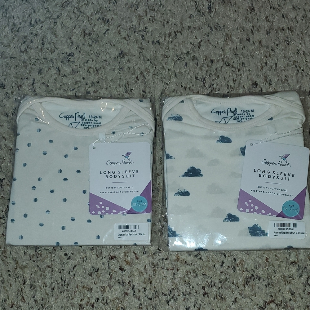 Copper Pearl Long Sleeve Body Suit Set Of 2 Size 18-24 Months